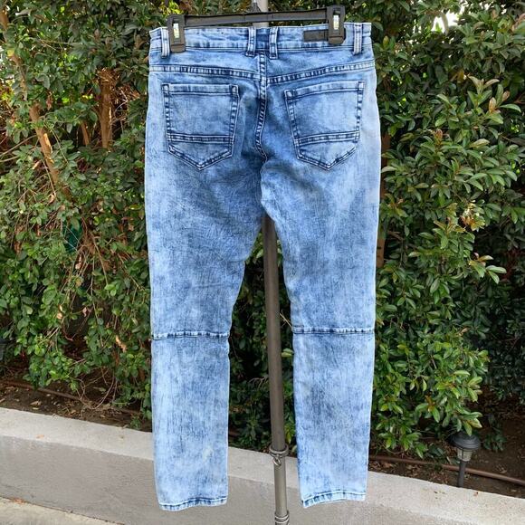 Black Premium Skinny Flex Acid Washed Jeans - Picture 2 of 10